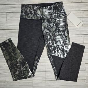 Lululemon Wunder Under HR Tight Leggings Gray Silver Shine SE Foil Women's 8 NWT